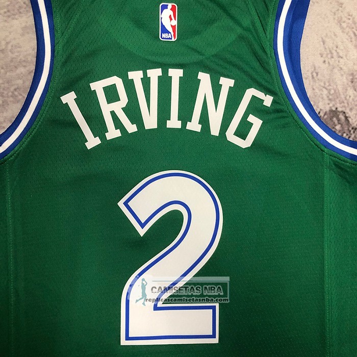 Camiseta Dallas Mavericks Kyrie Irving NO 2 Hardwood Classics 2022-23 Verde